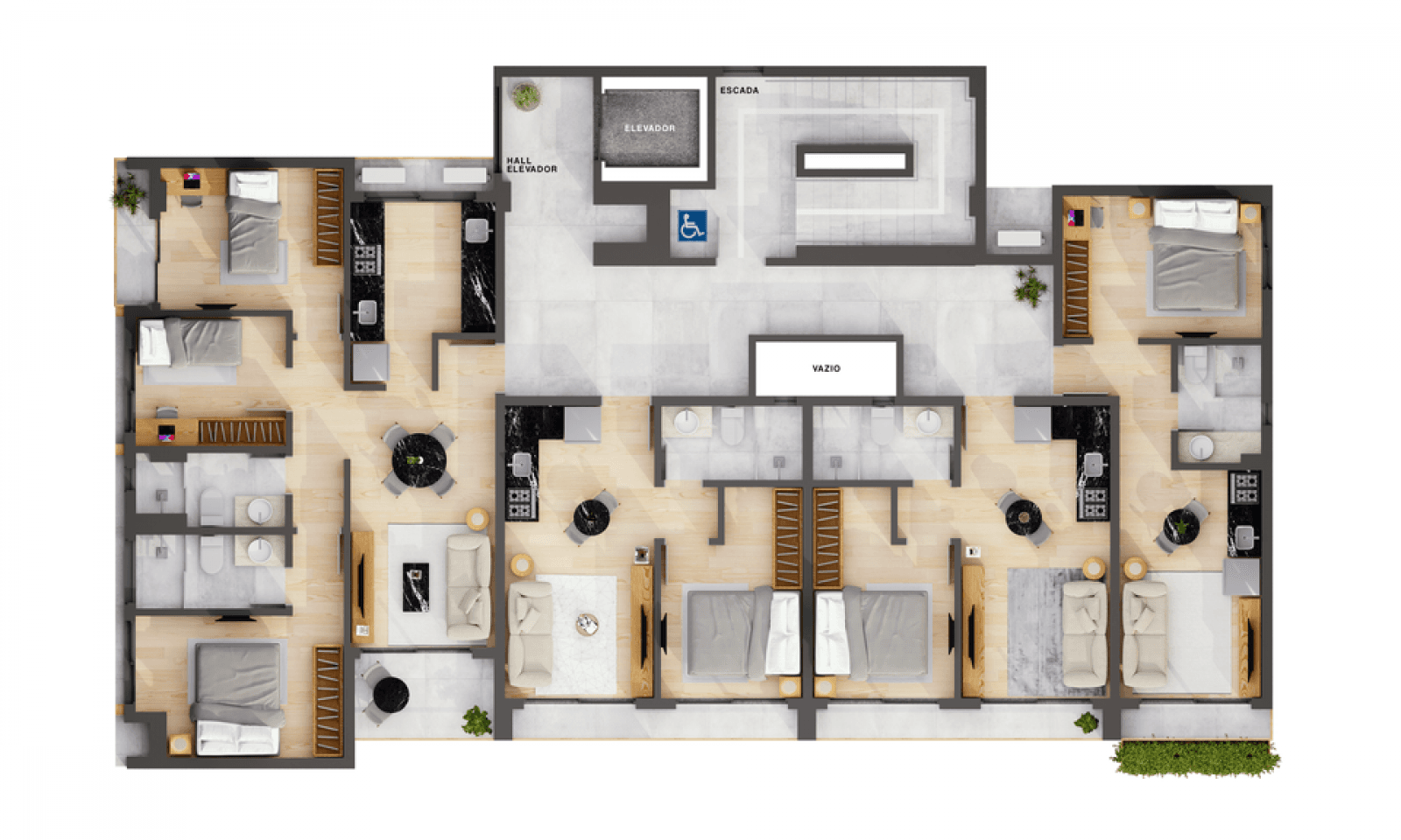 Pavimento do 1° ao 4° Andar